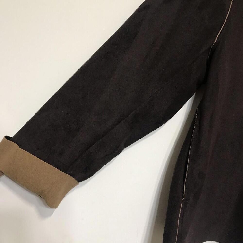 Coaco Womens Coat Size XL Brown Collared Full Zip Pockets - Picture 3 of 10